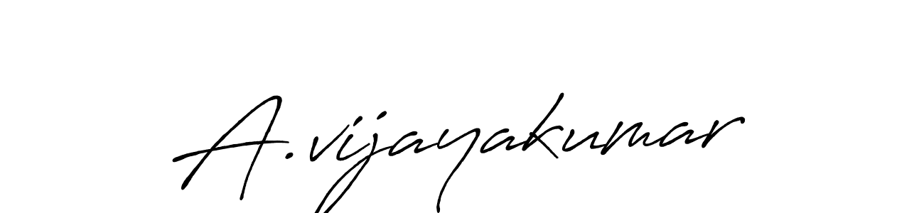 Use a signature maker to create a handwritten signature online. With this signature software, you can design (Antro_Vectra_Bolder) your own signature for name A.vijayakumar. A.vijayakumar signature style 7 images and pictures png