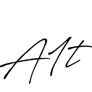 A1t stylish signature style. Best Handwritten Sign (Antro_Vectra_Bolder) for my name. Handwritten Signature Collection Ideas for my name A1t. A1t signature style 7 images and pictures png