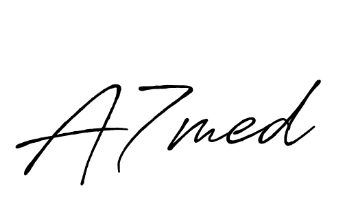 Also You can easily find your signature by using the search form. We will create A7med name handwritten signature images for you free of cost using Antro_Vectra_Bolder sign style. A7med signature style 7 images and pictures png