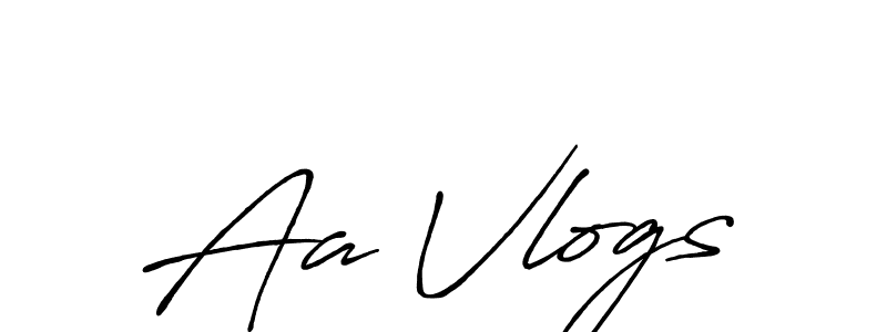 Design your own signature with our free online signature maker. With this signature software, you can create a handwritten (Antro_Vectra_Bolder) signature for name Aa Vlogs. Aa Vlogs signature style 7 images and pictures png