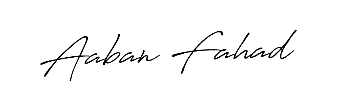 Make a beautiful signature design for name Aaban Fahad. With this signature (Antro_Vectra_Bolder) style, you can create a handwritten signature for free. Aaban Fahad signature style 7 images and pictures png