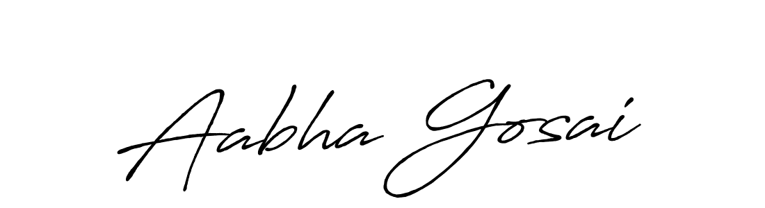 Aabha Gosai stylish signature style. Best Handwritten Sign (Antro_Vectra_Bolder) for my name. Handwritten Signature Collection Ideas for my name Aabha Gosai. Aabha Gosai signature style 7 images and pictures png