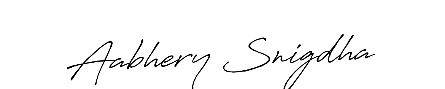 Create a beautiful signature design for name Aabhery Snigdha. With this signature (Antro_Vectra_Bolder) fonts, you can make a handwritten signature for free. Aabhery Snigdha signature style 7 images and pictures png