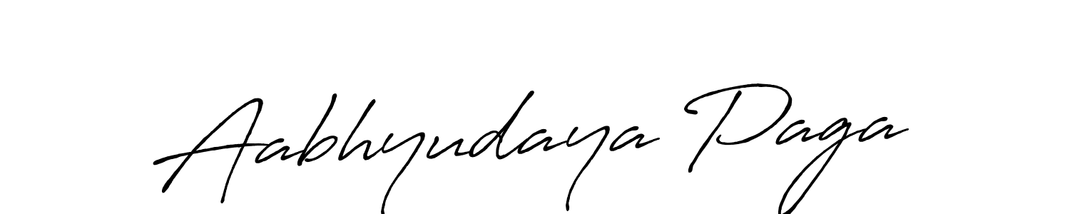 Create a beautiful signature design for name Aabhyudaya Paga. With this signature (Antro_Vectra_Bolder) fonts, you can make a handwritten signature for free. Aabhyudaya Paga signature style 7 images and pictures png