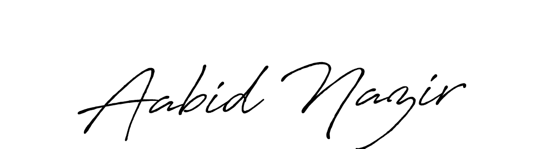 How to make Aabid Nazir name signature. Use Antro_Vectra_Bolder style for creating short signs online. This is the latest handwritten sign. Aabid Nazir signature style 7 images and pictures png