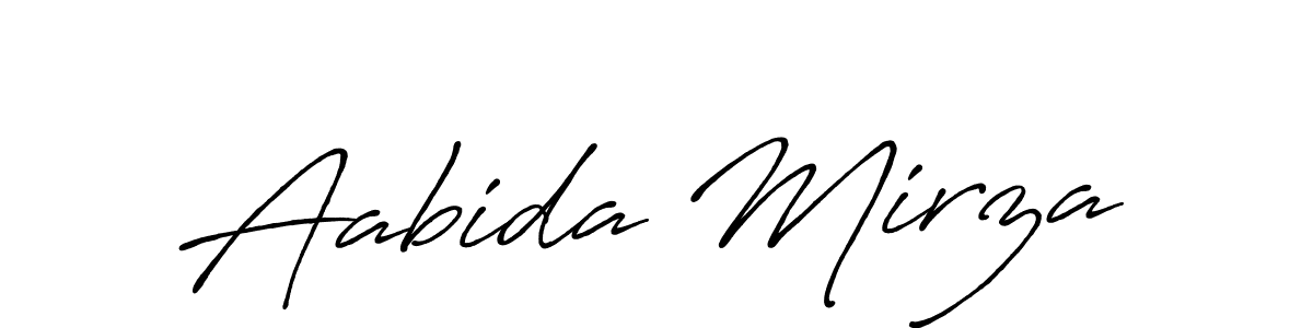 Design your own signature with our free online signature maker. With this signature software, you can create a handwritten (Antro_Vectra_Bolder) signature for name Aabida Mirza. Aabida Mirza signature style 7 images and pictures png