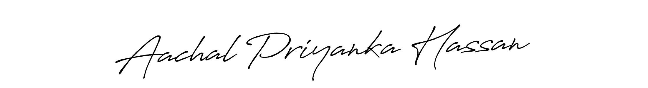 Aachal Priyanka Hassan stylish signature style. Best Handwritten Sign (Antro_Vectra_Bolder) for my name. Handwritten Signature Collection Ideas for my name Aachal Priyanka Hassan. Aachal Priyanka Hassan signature style 7 images and pictures png