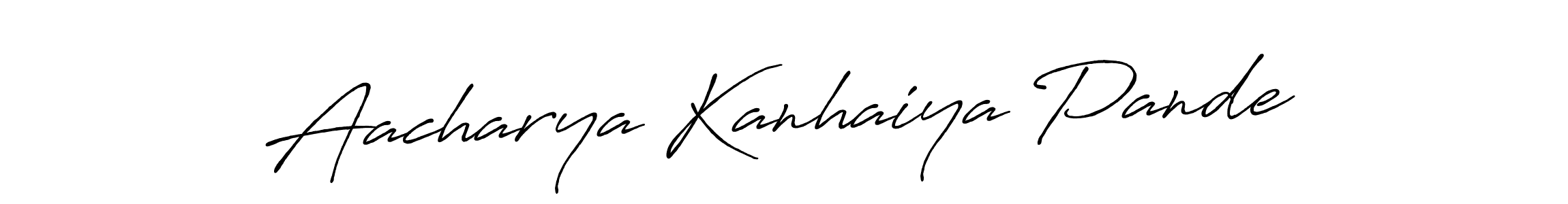 Antro_Vectra_Bolder is a professional signature style that is perfect for those who want to add a touch of class to their signature. It is also a great choice for those who want to make their signature more unique. Get Aacharya Kanhaiya Pande name to fancy signature for free. Aacharya Kanhaiya Pande signature style 7 images and pictures png