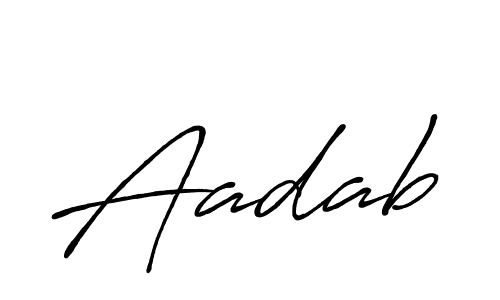 How to make Aadab name signature. Use Antro_Vectra_Bolder style for creating short signs online. This is the latest handwritten sign. Aadab signature style 7 images and pictures png