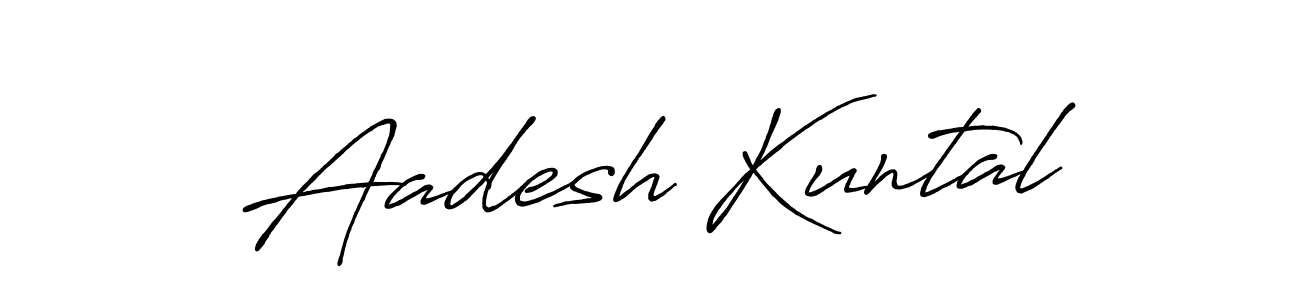 Antro_Vectra_Bolder is a professional signature style that is perfect for those who want to add a touch of class to their signature. It is also a great choice for those who want to make their signature more unique. Get Aadesh Kuntal name to fancy signature for free. Aadesh Kuntal signature style 7 images and pictures png