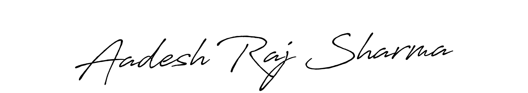 Make a beautiful signature design for name Aadesh Raj Sharma. With this signature (Antro_Vectra_Bolder) style, you can create a handwritten signature for free. Aadesh Raj Sharma signature style 7 images and pictures png