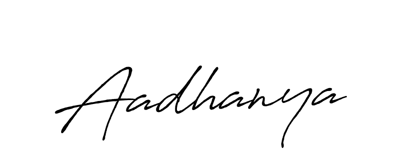 How to make Aadhanya signature? Antro_Vectra_Bolder is a professional autograph style. Create handwritten signature for Aadhanya name. Aadhanya signature style 7 images and pictures png