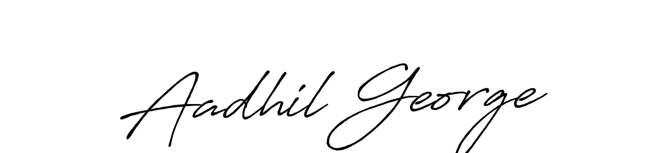 Use a signature maker to create a handwritten signature online. With this signature software, you can design (Antro_Vectra_Bolder) your own signature for name Aadhil George. Aadhil George signature style 7 images and pictures png