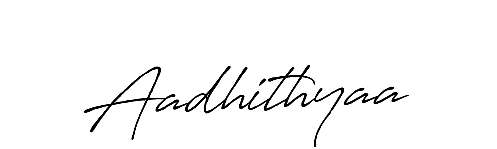 Create a beautiful signature design for name Aadhithyaa. With this signature (Antro_Vectra_Bolder) fonts, you can make a handwritten signature for free. Aadhithyaa signature style 7 images and pictures png
