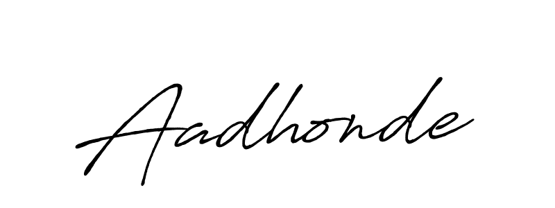 Use a signature maker to create a handwritten signature online. With this signature software, you can design (Antro_Vectra_Bolder) your own signature for name Aadhonde. Aadhonde signature style 7 images and pictures png