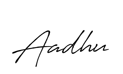 How to make Aadhu signature? Antro_Vectra_Bolder is a professional autograph style. Create handwritten signature for Aadhu name. Aadhu signature style 7 images and pictures png