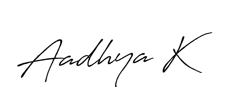 Also You can easily find your signature by using the search form. We will create Aadhya K name handwritten signature images for you free of cost using Antro_Vectra_Bolder sign style. Aadhya K signature style 7 images and pictures png