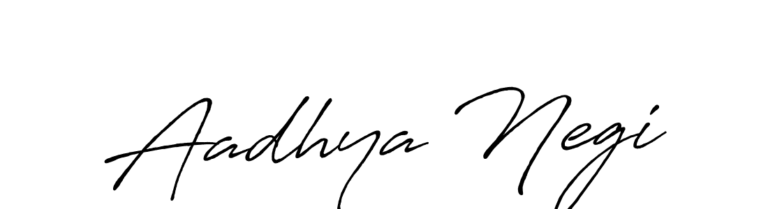 Make a beautiful signature design for name Aadhya Negi. With this signature (Antro_Vectra_Bolder) style, you can create a handwritten signature for free. Aadhya Negi signature style 7 images and pictures png