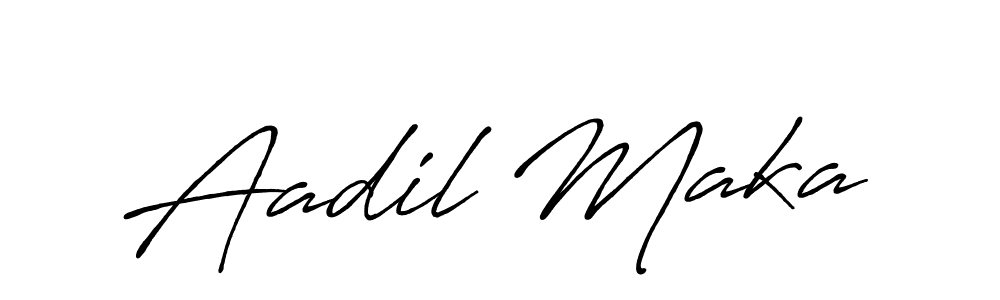 You can use this online signature creator to create a handwritten signature for the name Aadil Maka. This is the best online autograph maker. Aadil Maka signature style 7 images and pictures png