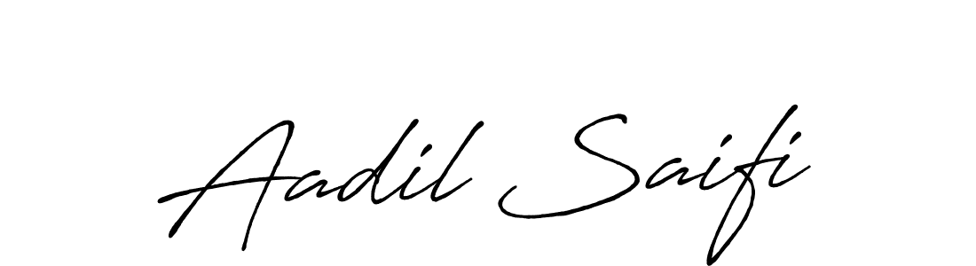 Make a beautiful signature design for name Aadil Saifi. With this signature (Antro_Vectra_Bolder) style, you can create a handwritten signature for free. Aadil Saifi signature style 7 images and pictures png