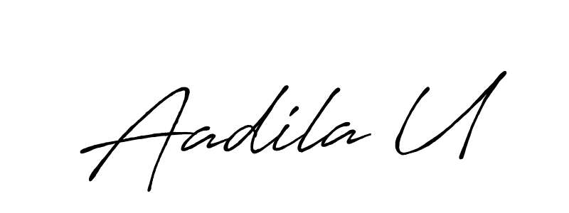 The best way (Antro_Vectra_Bolder) to make a short signature is to pick only two or three words in your name. The name Aadila U include a total of six letters. For converting this name. Aadila U signature style 7 images and pictures png
