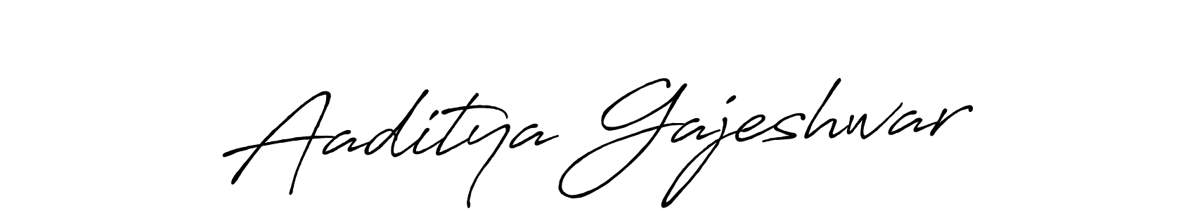 How to make Aaditya Gajeshwar name signature. Use Antro_Vectra_Bolder style for creating short signs online. This is the latest handwritten sign. Aaditya Gajeshwar signature style 7 images and pictures png
