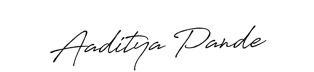 Create a beautiful signature design for name Aaditya Pande. With this signature (Antro_Vectra_Bolder) fonts, you can make a handwritten signature for free. Aaditya Pande signature style 7 images and pictures png