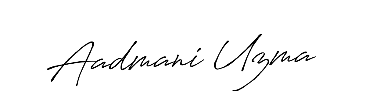 Similarly Antro_Vectra_Bolder is the best handwritten signature design. Signature creator online .You can use it as an online autograph creator for name Aadmani Uzma. Aadmani Uzma signature style 7 images and pictures png