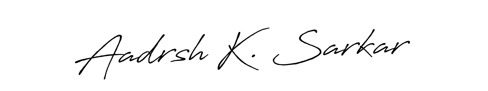 Create a beautiful signature design for name Aadrsh K. Sarkar. With this signature (Antro_Vectra_Bolder) fonts, you can make a handwritten signature for free. Aadrsh K. Sarkar signature style 7 images and pictures png