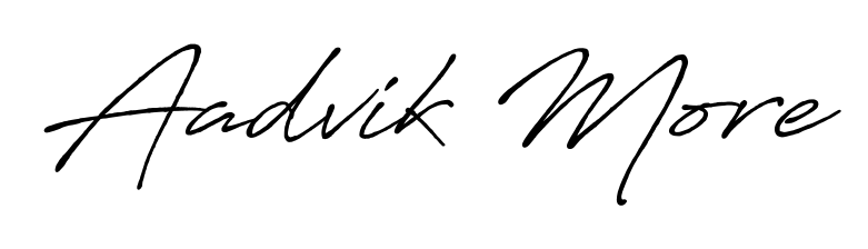 The Antro_Vectra_Bolder font gives name Aadvik More a signature that looks effortless yet distinguished. Download high-res PNG instantly. Aadvik More signature style 7 images and pictures png