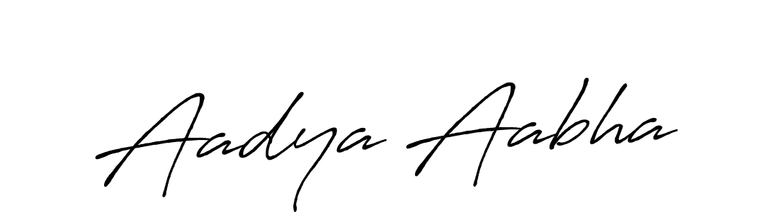 Aadya Aabha stylish signature style. Best Handwritten Sign (Antro_Vectra_Bolder) for my name. Handwritten Signature Collection Ideas for my name Aadya Aabha. Aadya Aabha signature style 7 images and pictures png