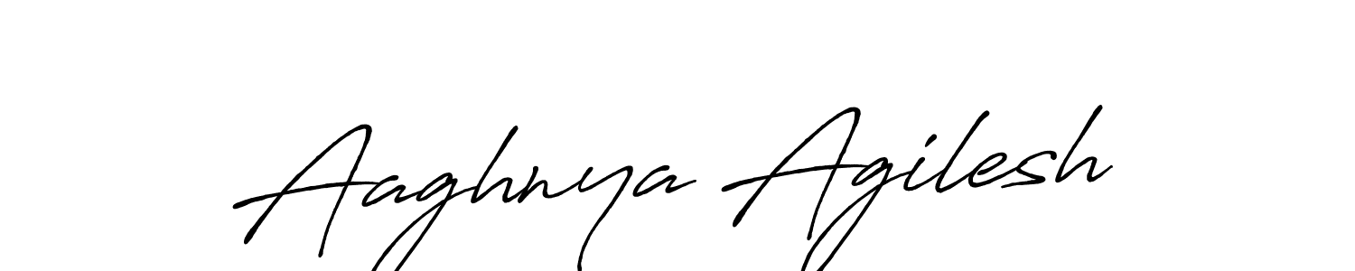 The best way (Antro_Vectra_Bolder) to make a short signature is to pick only two or three words in your name. The name Aaghnya Agilesh include a total of six letters. For converting this name. Aaghnya Agilesh signature style 7 images and pictures png