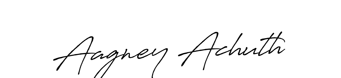 Create a beautiful signature design for name Aagney Achuth. With this signature (Antro_Vectra_Bolder) fonts, you can make a handwritten signature for free. Aagney Achuth signature style 7 images and pictures png
