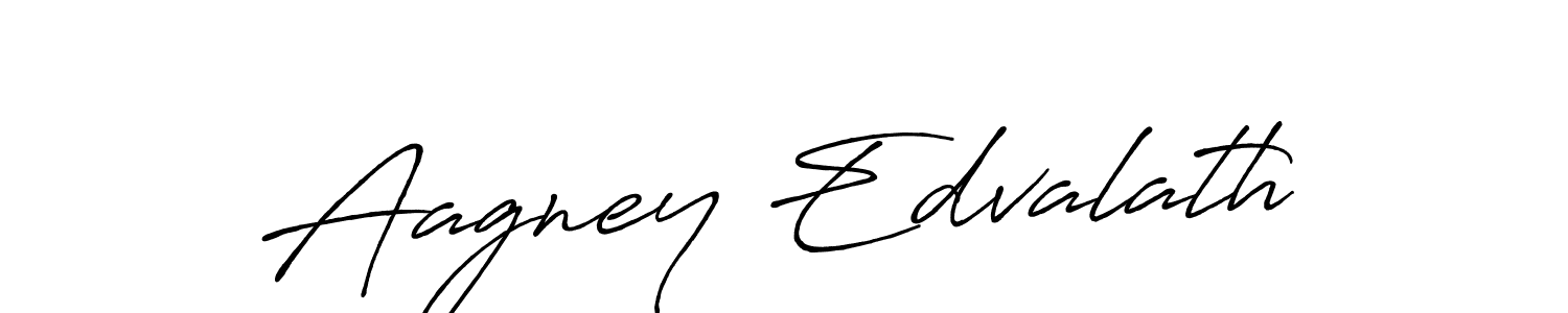 How to make Aagney Edvalath name signature. Use Antro_Vectra_Bolder style for creating short signs online. This is the latest handwritten sign. Aagney Edvalath signature style 7 images and pictures png