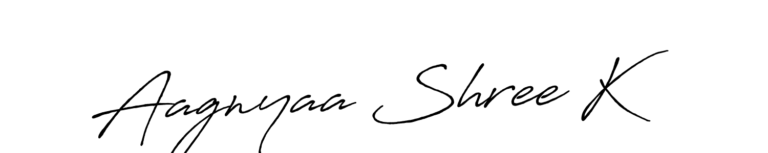 Similarly Antro_Vectra_Bolder is the best handwritten signature design. Signature creator online .You can use it as an online autograph creator for name Aagnyaa Shree K. Aagnyaa Shree K signature style 7 images and pictures png