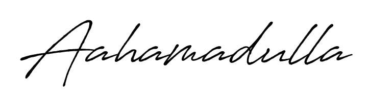 Give your name Aahamadulla an exquisite flair with the Antro_Vectra_Bolder script font. Ideal for contracts, resumes, and formal letterheads. Aahamadulla signature style 7 images and pictures png