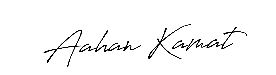 Also You can easily find your signature by using the search form. We will create Aahan Kamat name handwritten signature images for you free of cost using Antro_Vectra_Bolder sign style. Aahan Kamat signature style 7 images and pictures png