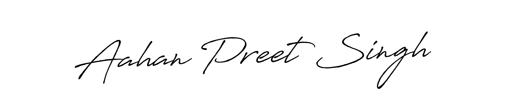 Make a beautiful signature design for name Aahan Preet Singh. With this signature (Antro_Vectra_Bolder) style, you can create a handwritten signature for free. Aahan Preet Singh signature style 7 images and pictures png