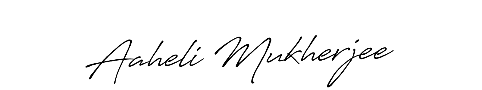 Make a beautiful signature design for name Aaheli Mukherjee. With this signature (Antro_Vectra_Bolder) style, you can create a handwritten signature for free. Aaheli Mukherjee signature style 7 images and pictures png