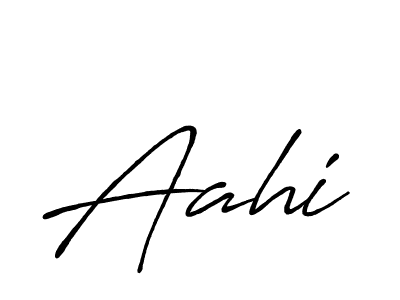 Use a signature maker to create a handwritten signature online. With this signature software, you can design (Antro_Vectra_Bolder) your own signature for name Aahi. Aahi signature style 7 images and pictures png