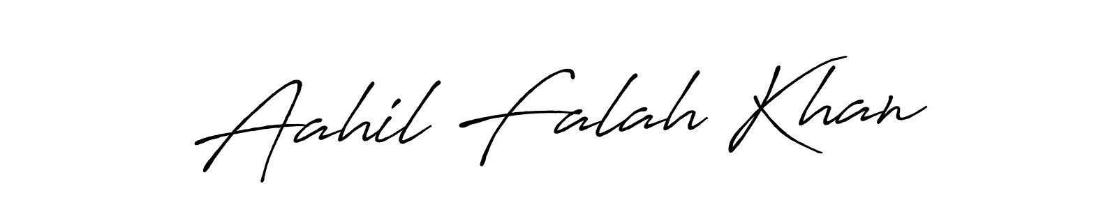 Design your own signature with our free online signature maker. With this signature software, you can create a handwritten (Antro_Vectra_Bolder) signature for name Aahil Falah Khan. Aahil Falah Khan signature style 7 images and pictures png