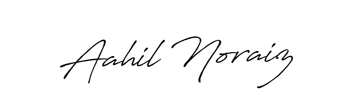 This is the best signature style for the Aahil Noraiz name. Also you like these signature font (Antro_Vectra_Bolder). Mix name signature. Aahil Noraiz signature style 7 images and pictures png