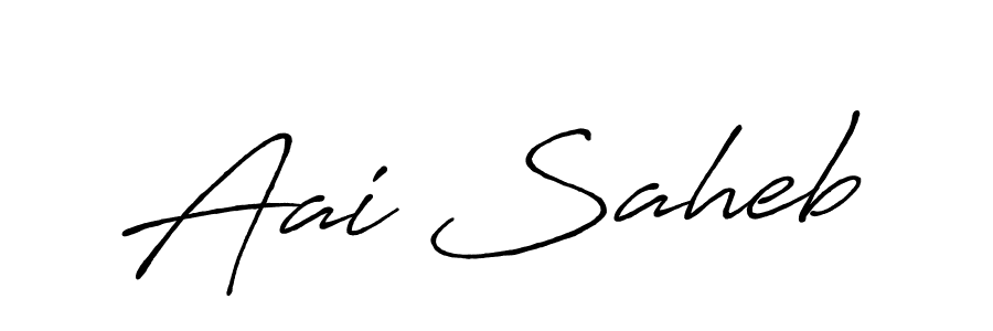 Create a beautiful signature design for name Aai Saheb. With this signature (Antro_Vectra_Bolder) fonts, you can make a handwritten signature for free. Aai Saheb signature style 7 images and pictures png