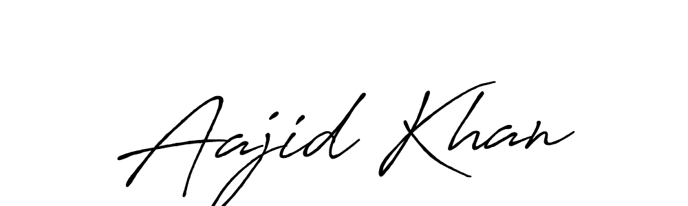 Antro_Vectra_Bolder is a professional signature style that is perfect for those who want to add a touch of class to their signature. It is also a great choice for those who want to make their signature more unique. Get Aajid Khan name to fancy signature for free. Aajid Khan signature style 7 images and pictures png