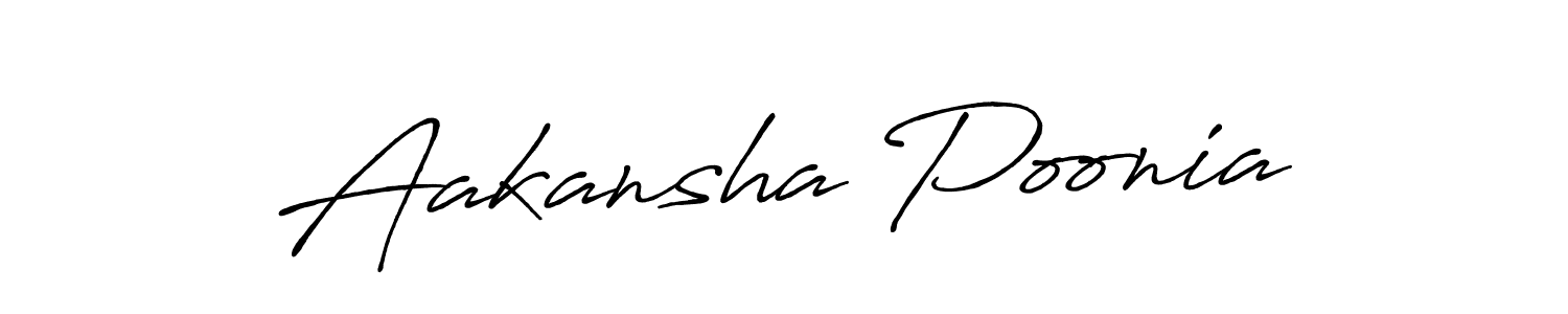 How to make Aakansha Poonia name signature. Use Antro_Vectra_Bolder style for creating short signs online. This is the latest handwritten sign. Aakansha Poonia signature style 7 images and pictures png