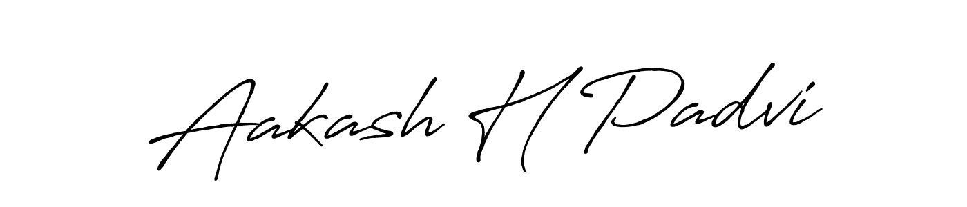 Create a beautiful signature design for name Aakash H Padvi. With this signature (Antro_Vectra_Bolder) fonts, you can make a handwritten signature for free. Aakash H Padvi signature style 7 images and pictures png