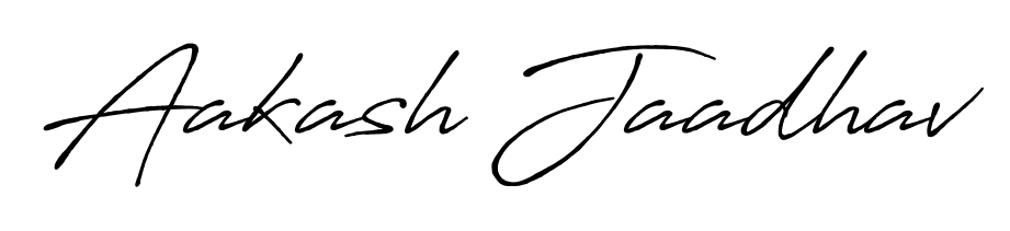Transform the name Aakash Jaadhav into a signature masterpiece using Antro_Vectra_Bolder font. Ideal for photographers, artists, and creators looking for watermarks. Aakash Jaadhav signature style 7 images and pictures png