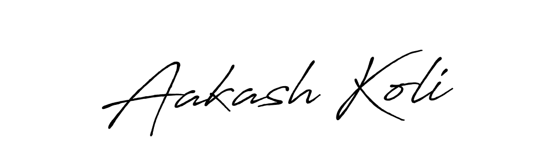 Aakash Koli stylish signature style. Best Handwritten Sign (Antro_Vectra_Bolder) for my name. Handwritten Signature Collection Ideas for my name Aakash Koli. Aakash Koli signature style 7 images and pictures png
