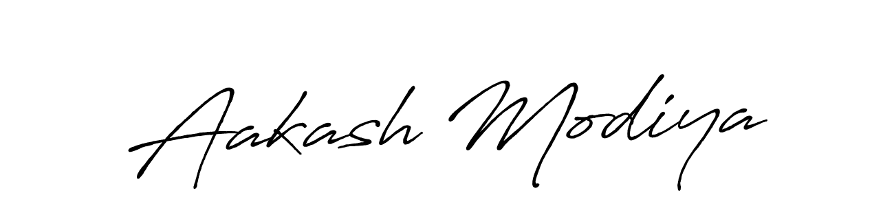 Design your own signature with our free online signature maker. With this signature software, you can create a handwritten (Antro_Vectra_Bolder) signature for name Aakash Modiya. Aakash Modiya signature style 7 images and pictures png