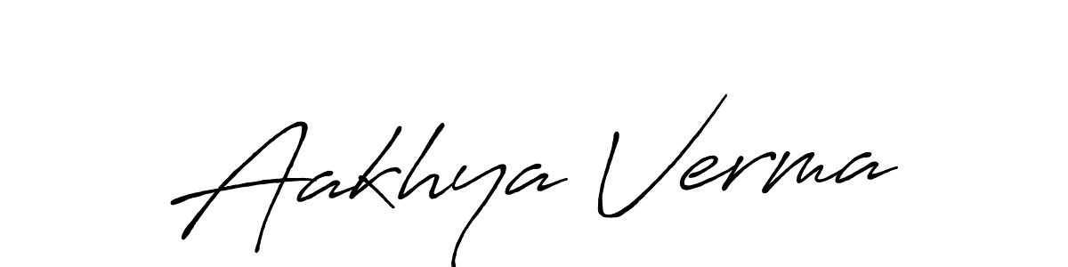 Create a beautiful signature design for name Aakhya Verma. With this signature (Antro_Vectra_Bolder) fonts, you can make a handwritten signature for free. Aakhya Verma signature style 7 images and pictures png